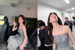 女優コ・ユンジョン、ストラップレスの花柄シークインドレスでレッドカーペットを華やかに彩る
