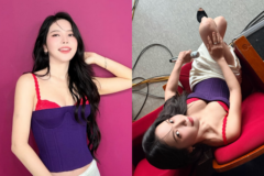 レッドレース×パープルコルセットで圧巻の官能美…大胆すぎる新曲ステージ衣装に注目