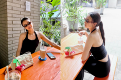 元五輪リズム体操代表、カフェで見せたブラックコーデで背中まで美しいシルエット披露