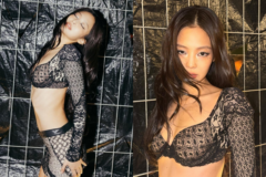 ブラックレースのクロップトップにフレアパンツ、BLACKPINKジェニーが見せたフェス仕様の大胆スタイル